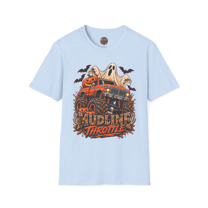 Halloween Monster Truck T-Shirt — Ghost, Pumpkins & Bats Graphic Tee