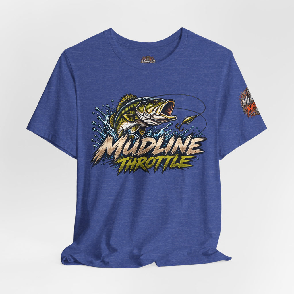 Fishing Graphic Tee — "Mudline Throttle" Bass Illustration