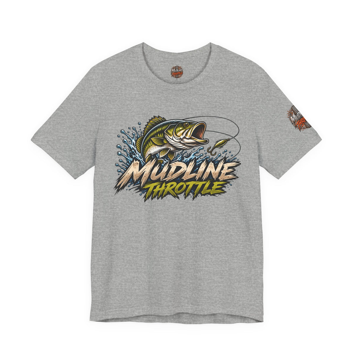 Fishing Graphic Tee — "Mudline Throttle" Bass Illustration