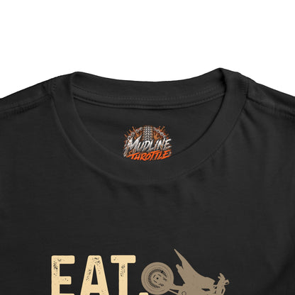 Toddler Tee - "Eat. Sleep. Braap. Repeat." Dirt Bike Graphic