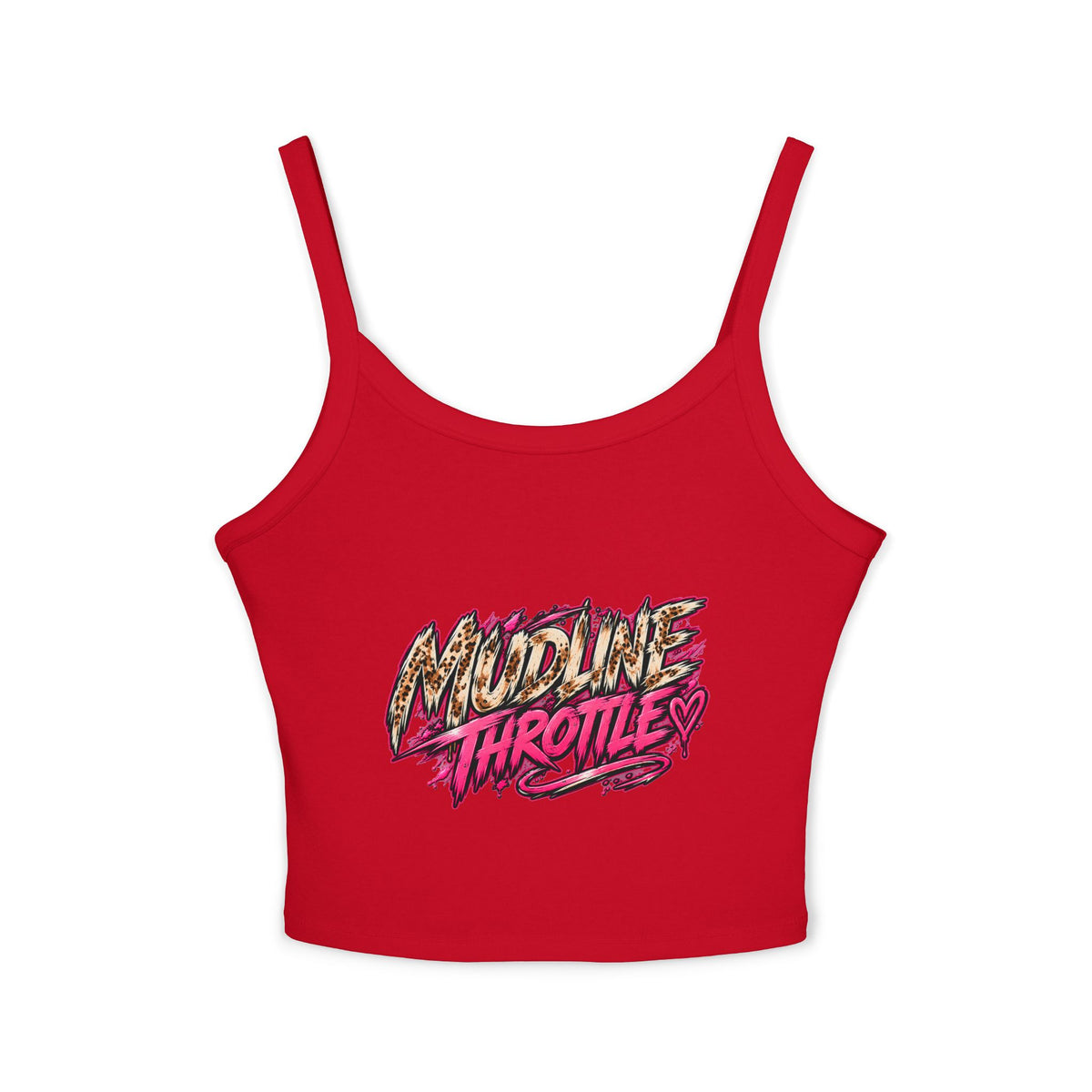 Spaghetti Tank - 'Midline Throttle' Bold Graphic Crop Top