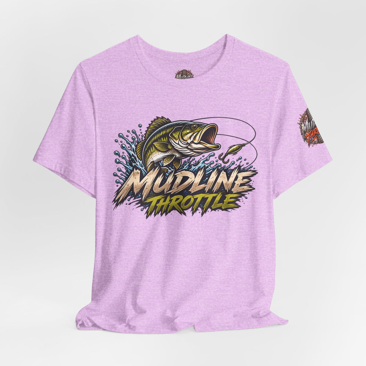Fishing Graphic Tee — "Mudline Throttle" Bass Illustration
