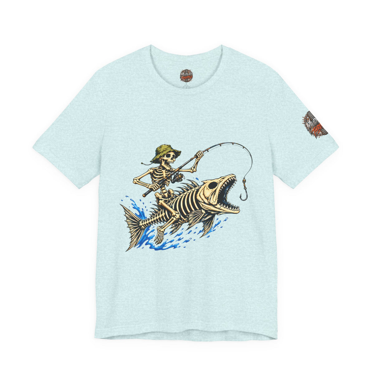 Skeleton Fisher Tee — Skull Angler Fishing T-Shirt
