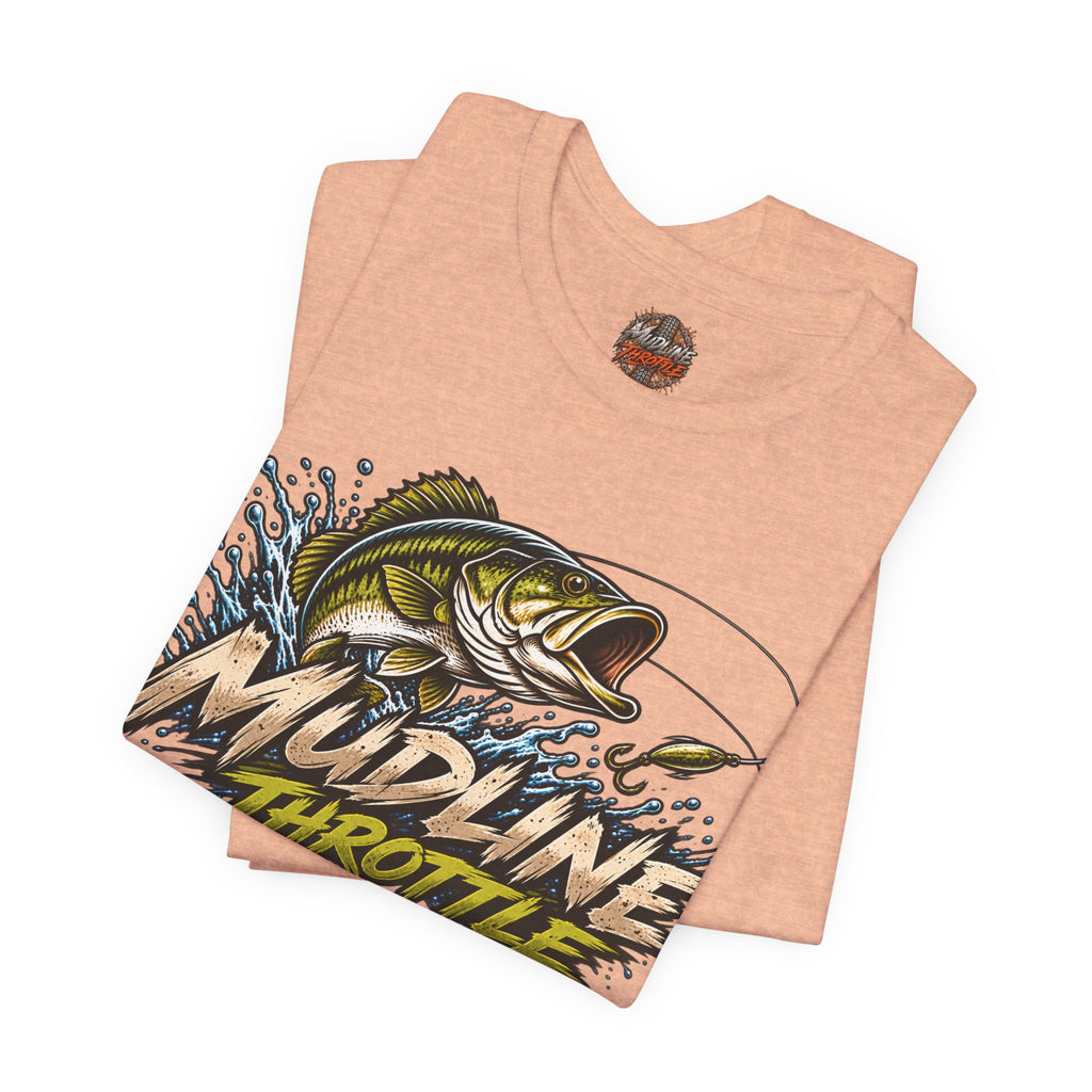 Fishing Graphic Tee — "Mudline Throttle" Bass Illustration