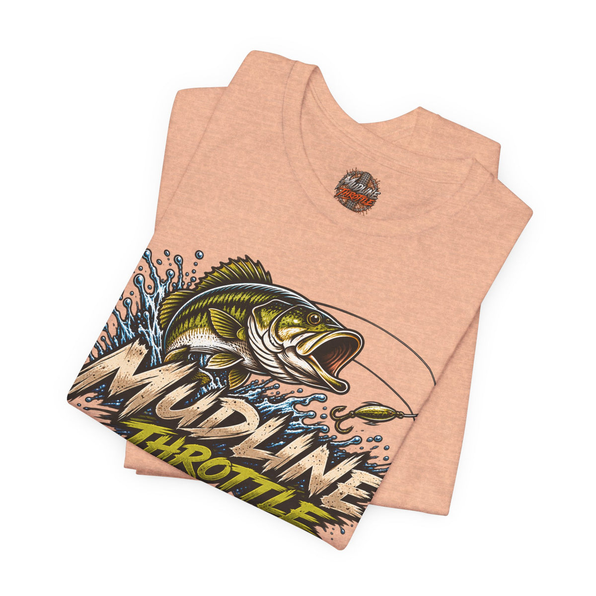 Fishing Graphic Tee — "Mudline Throttle" Bass Illustration