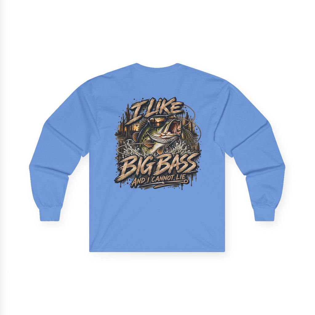 I Like Big Bass Long Sleeve Tee — Fishing Graphic Shirt