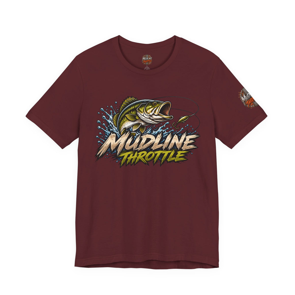 Fishing Graphic Tee — "Mudline Throttle" Bass Illustration