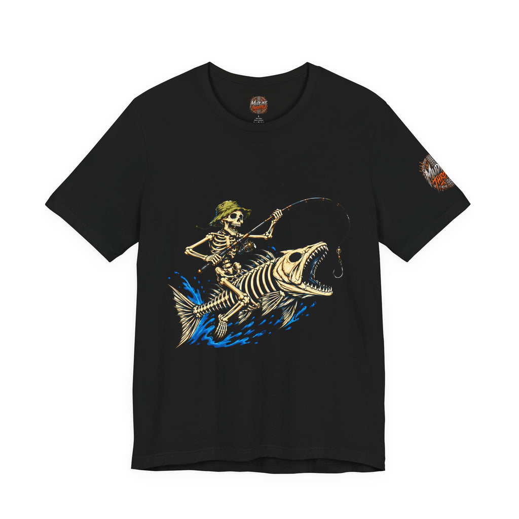 Skeleton Fisher Tee — Skull Angler Fishing T-Shirt