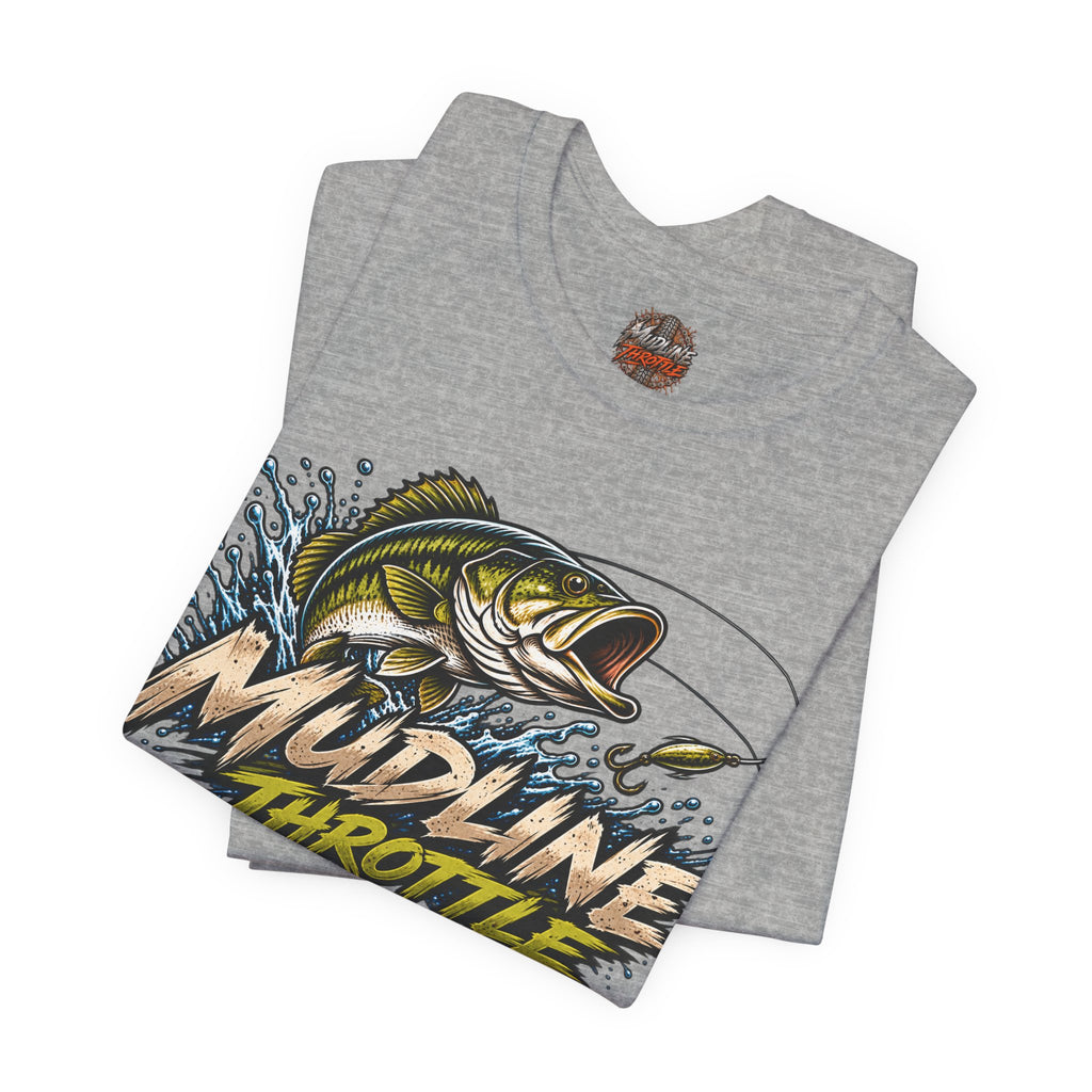 Fishing Graphic Tee — "Mudline Throttle" Bass Illustration
