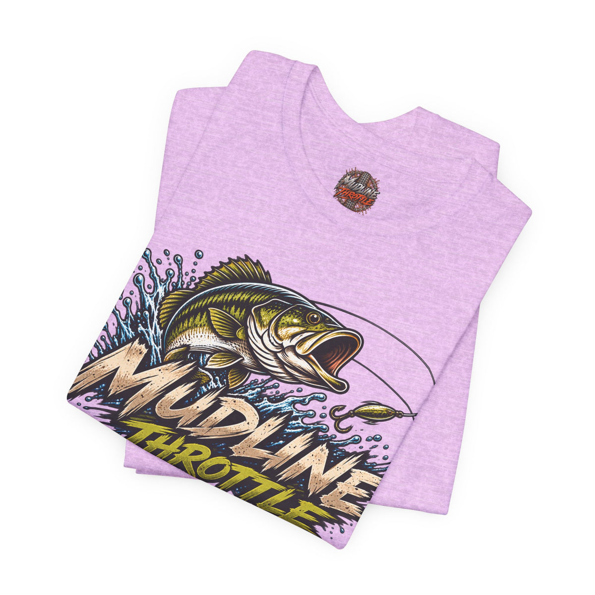 Fishing Graphic Tee — "Mudline Throttle" Bass Illustration