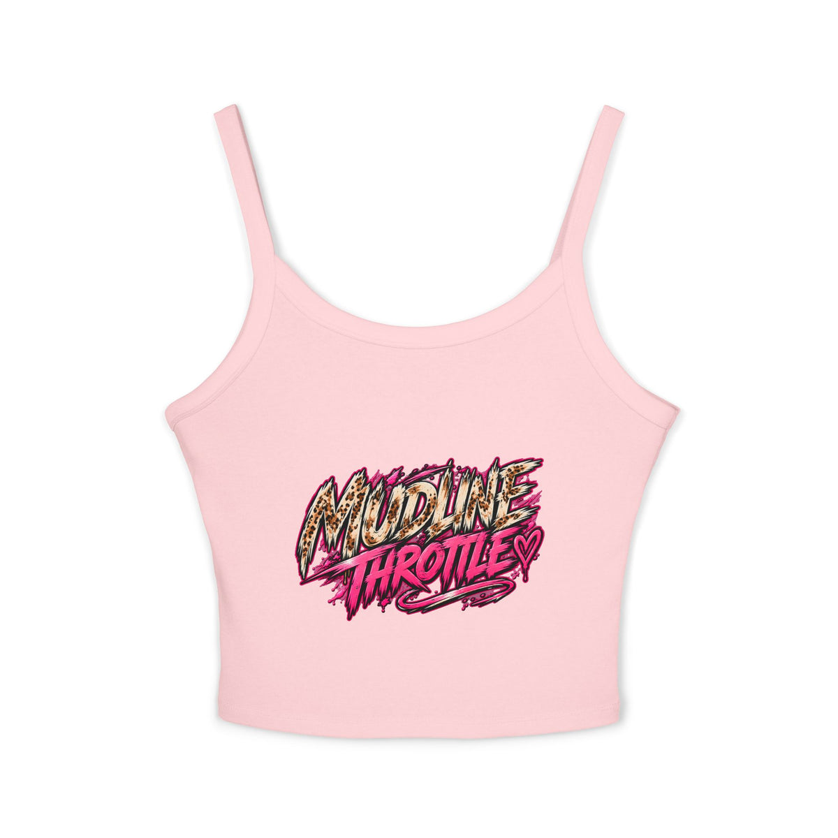 Spaghetti Tank - 'Midline Throttle' Bold Graphic Crop Top