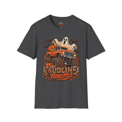 Halloween Monster Truck T-Shirt — Ghost, Pumpkins & Bats Graphic Tee