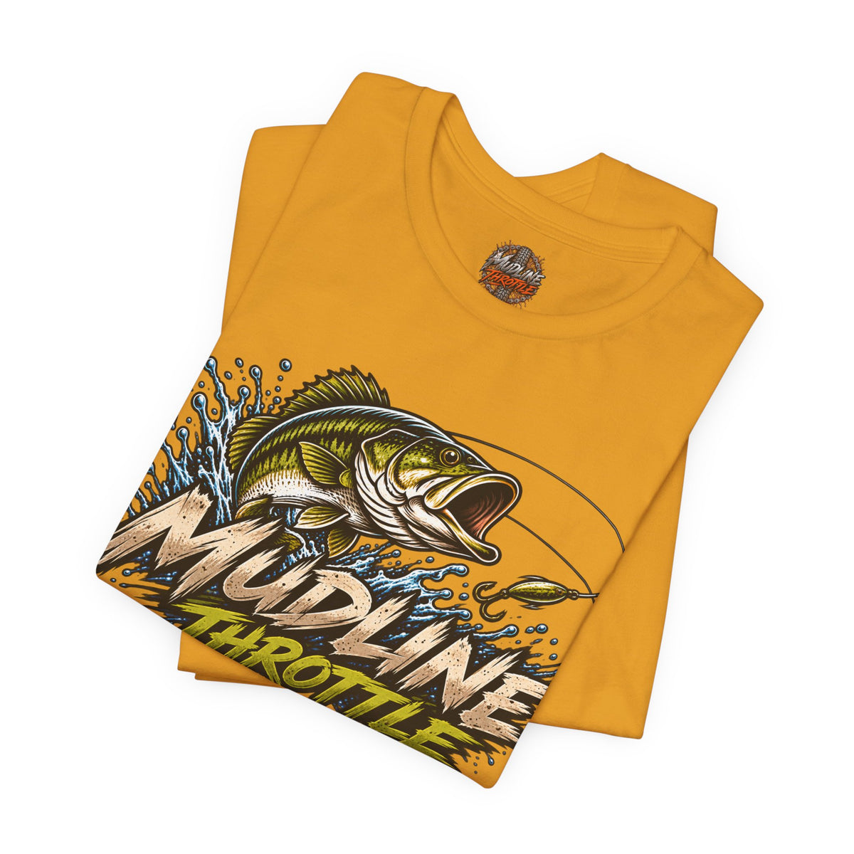 Fishing Graphic Tee — "Mudline Throttle" Bass Illustration
