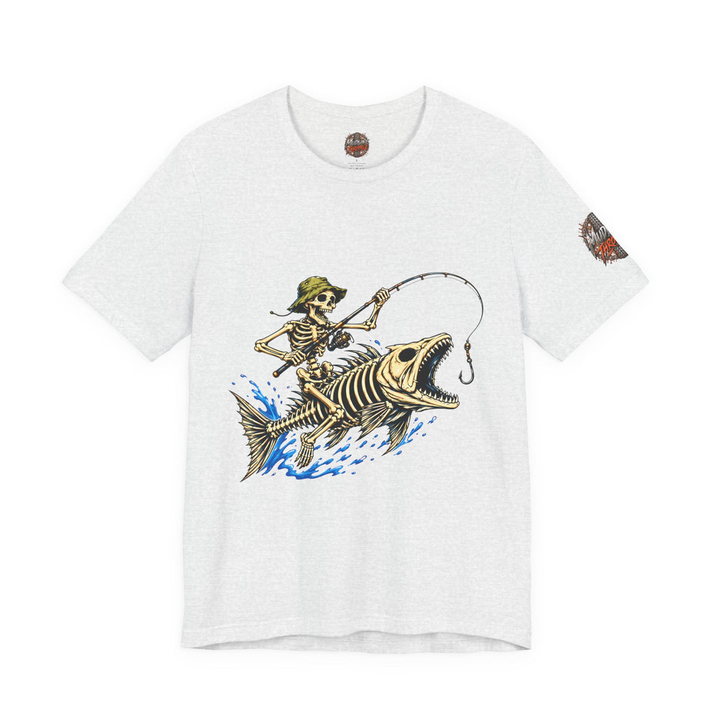 Skeleton Fisher Tee — Skull Angler Fishing T-Shirt