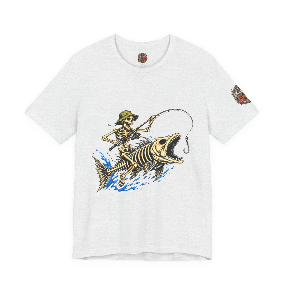 Skeleton Fisher Tee — Skull Angler Fishing T-Shirt