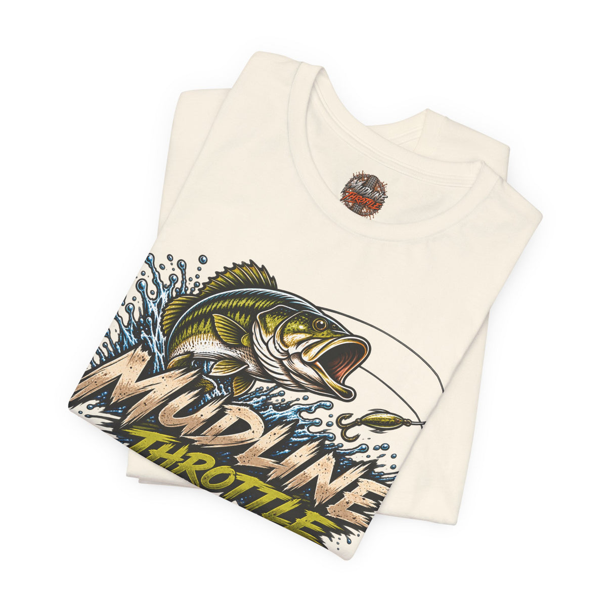 Fishing Graphic Tee — "Mudline Throttle" Bass Illustration