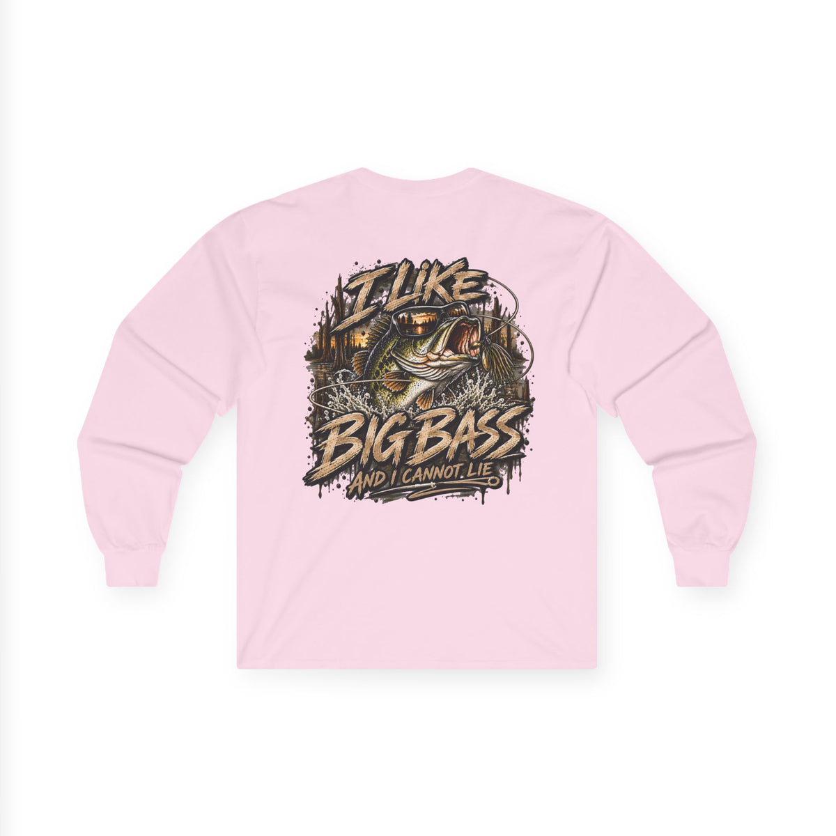 I Like Big Bass Long Sleeve Tee — Fishing Graphic Shirt