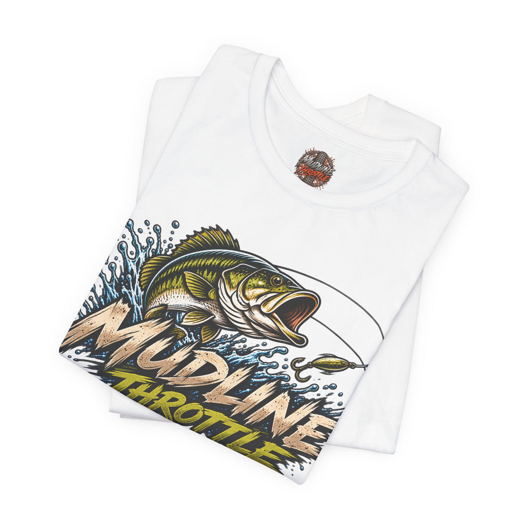 Fishing Graphic Tee — "Mudline Throttle" Bass Illustration