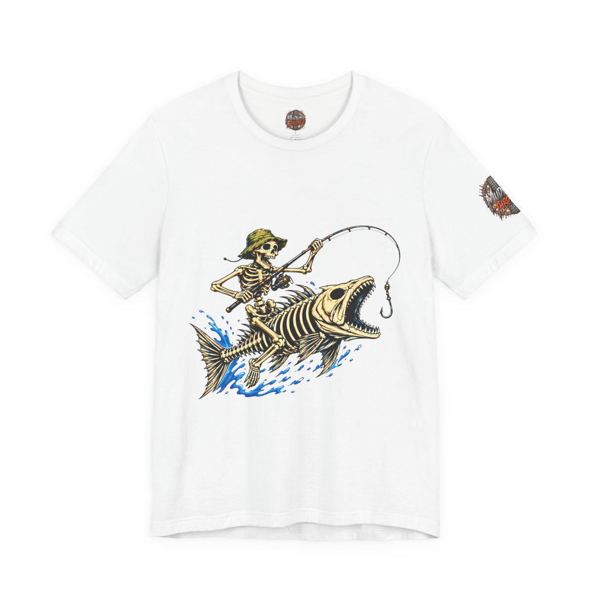 Skeleton Fisher Tee — Skull Angler Fishing T-Shirt