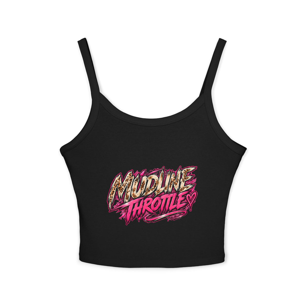 Spaghetti Tank - 'Midline Throttle' Bold Graphic Crop Top