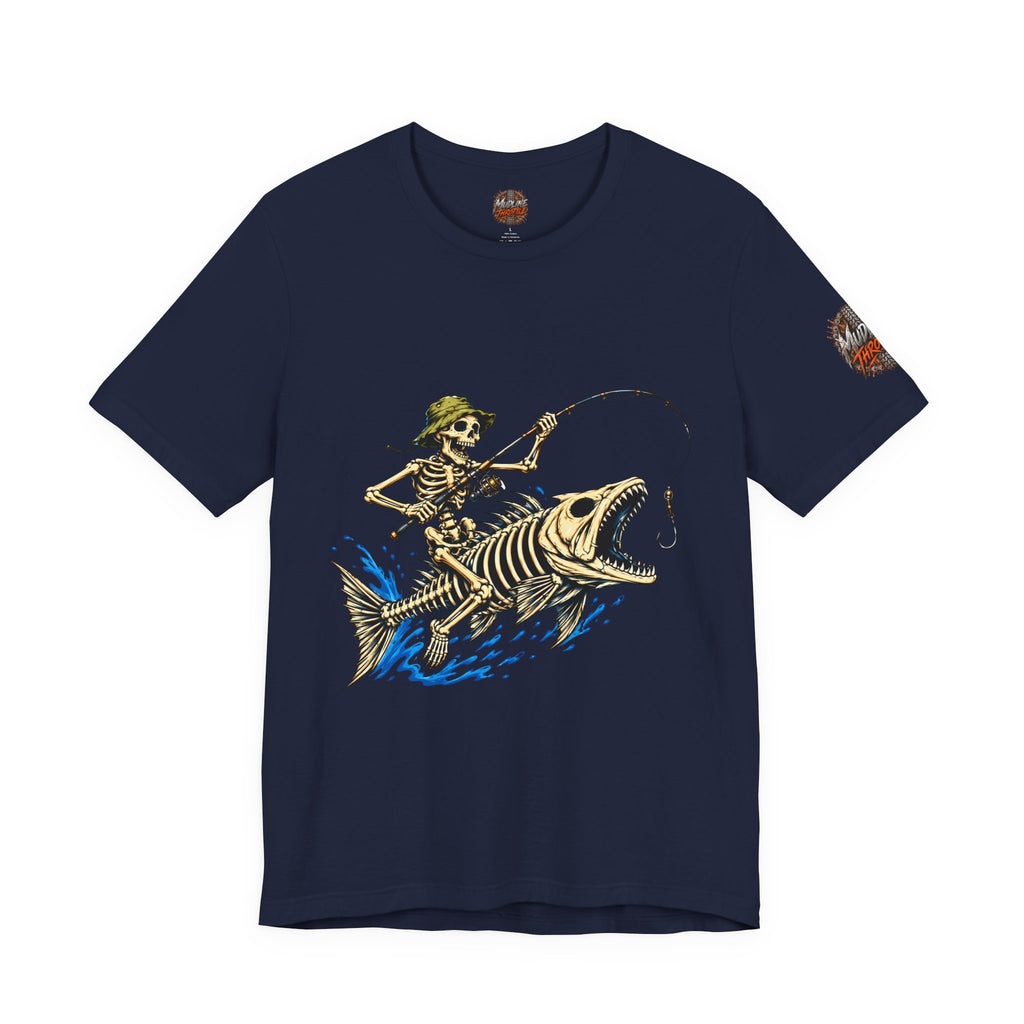 Skeleton Fisher Tee — Skull Angler Fishing T-Shirt