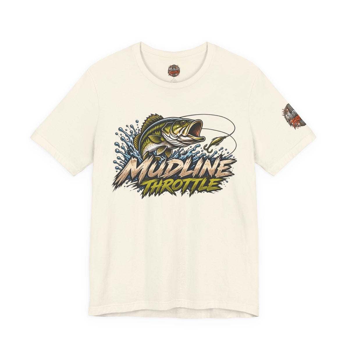Fishing Graphic Tee — "Mudline Throttle" Bass Illustration