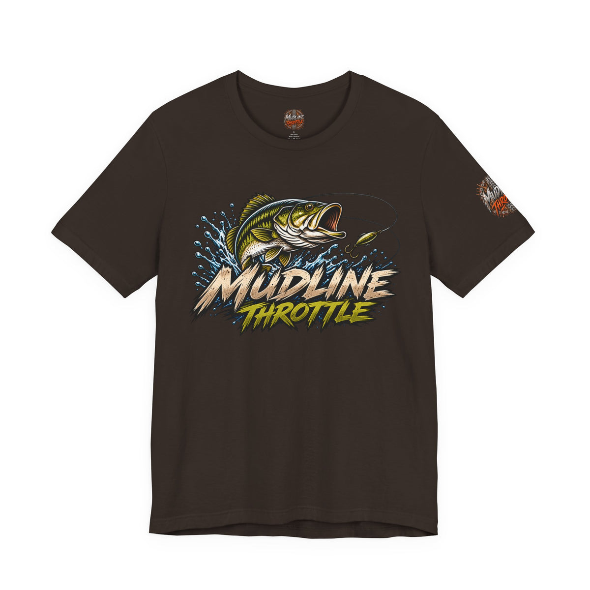 Fishing Graphic Tee — "Mudline Throttle" Bass Illustration