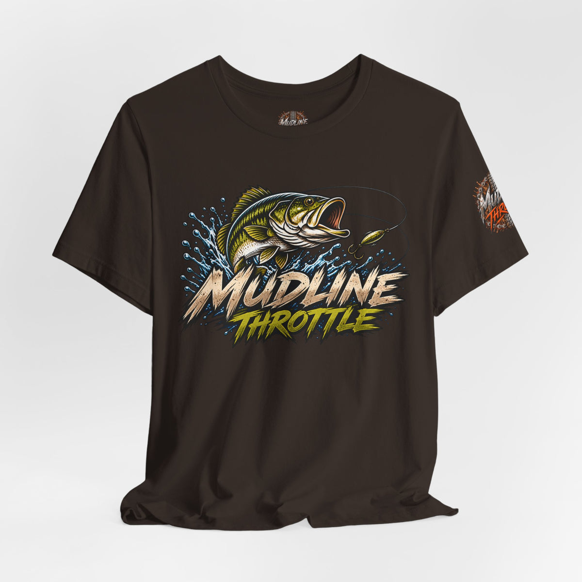 Fishing Graphic Tee — "Mudline Throttle" Bass Illustration