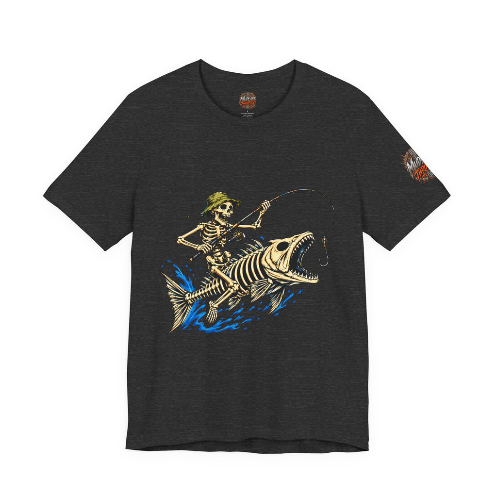 Skeleton Fisher Tee — Skull Angler Fishing T-Shirt