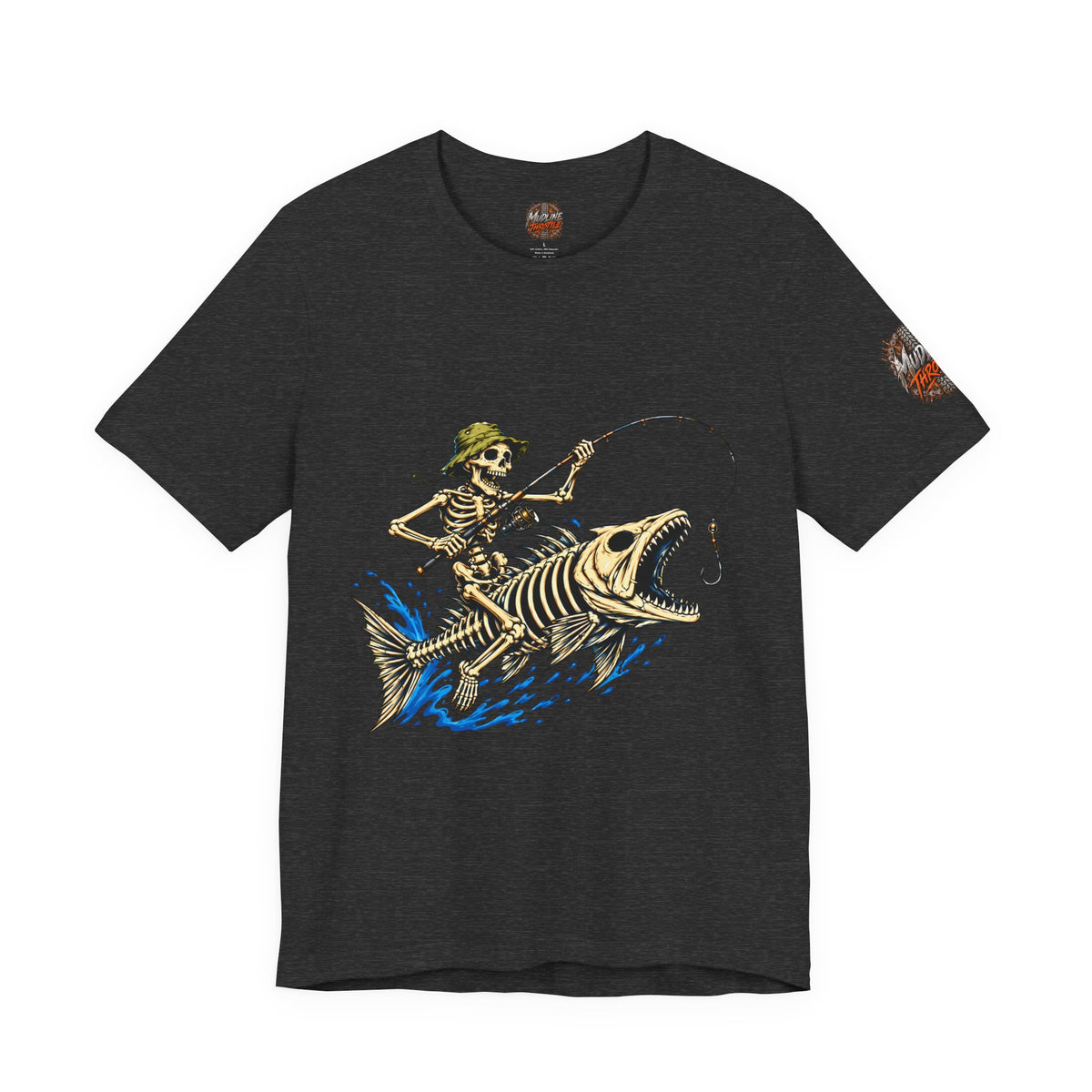 Skeleton Fisher Tee — Skull Angler Fishing T-Shirt