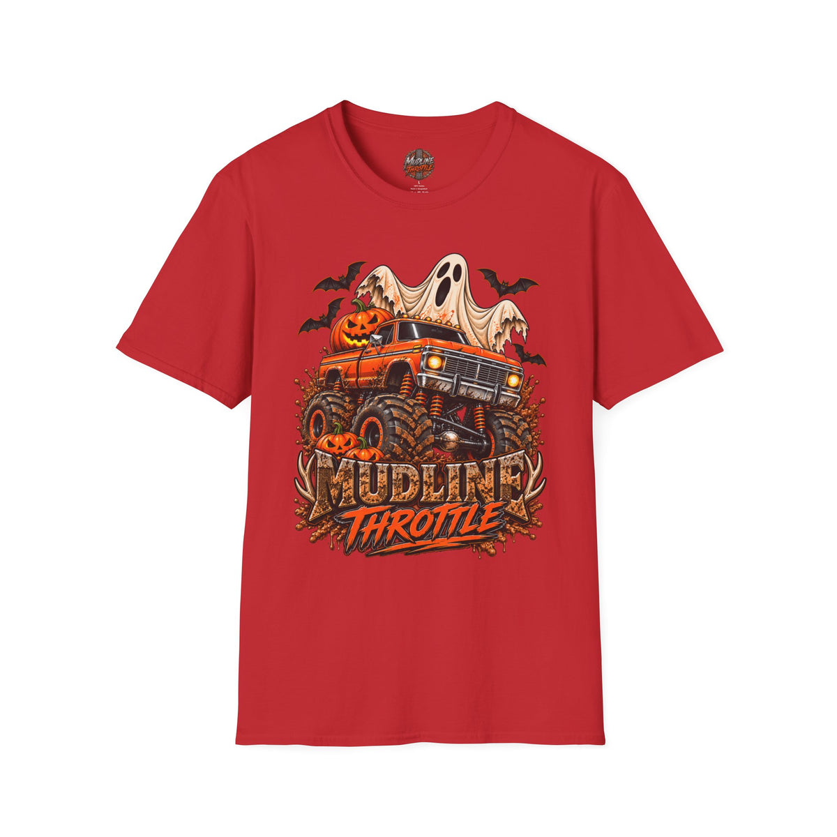Halloween Monster Truck T-Shirt — Ghost, Pumpkins & Bats Graphic Tee