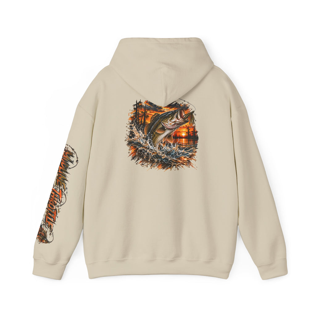 Fishing Hoodie – Largemouth Bass Sunset Graphic Hooded Sweatshirt