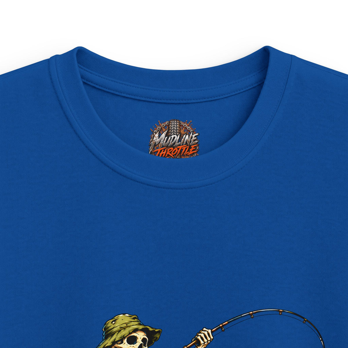 Kids Tee — Skeleton Fisher Riding Giant Fish Graphic