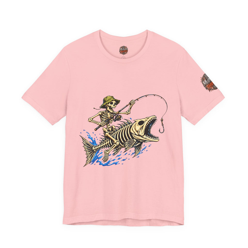 Skeleton Fisher Tee — Skull Angler Fishing T-Shirt
