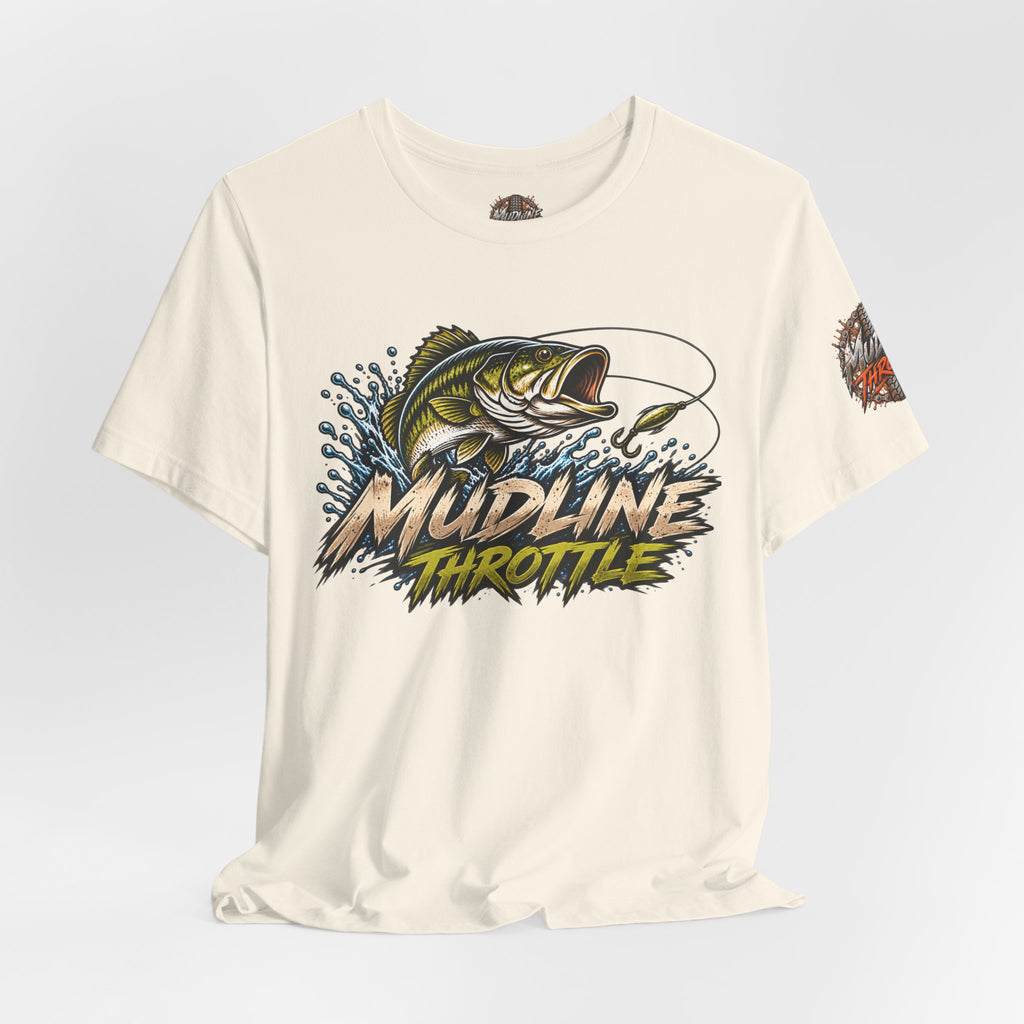 Fishing Graphic Tee — "Mudline Throttle" Bass Illustration