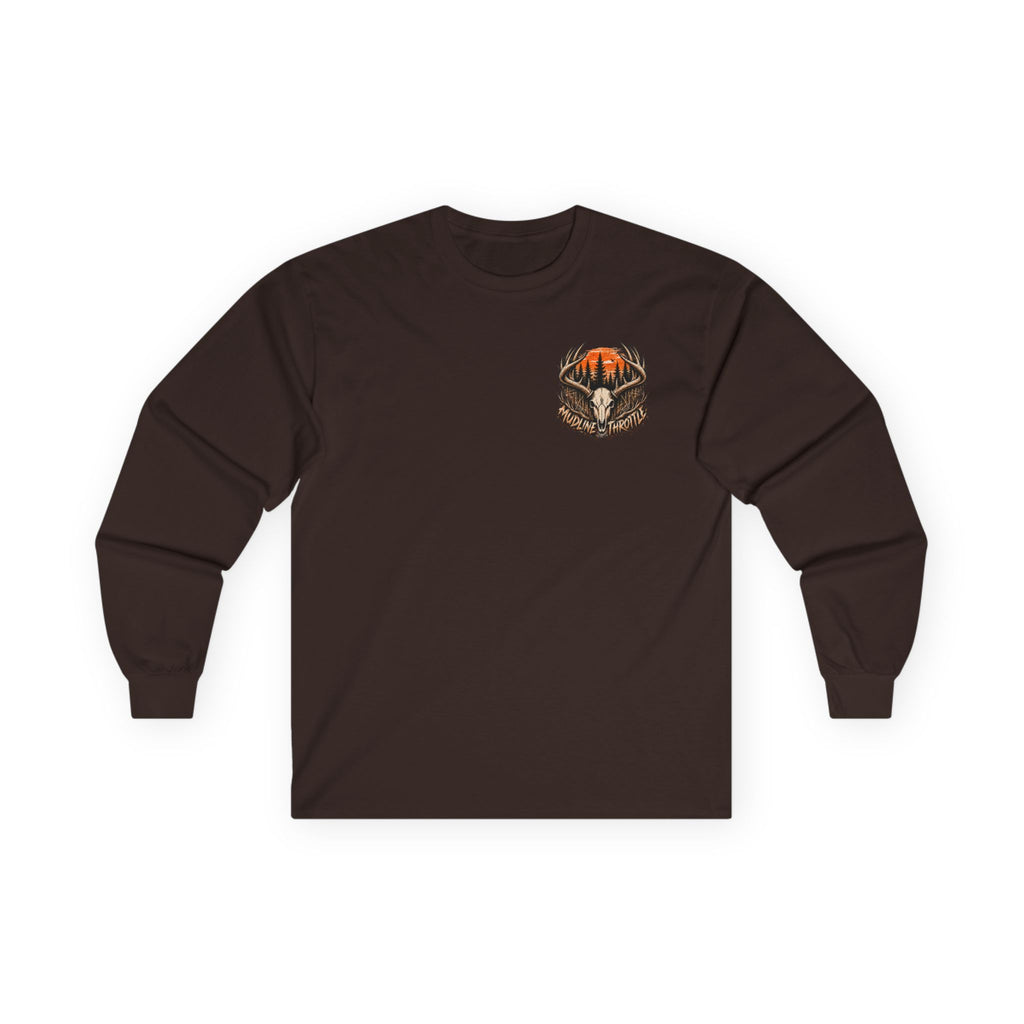 Deer Sunset Long Sleeve Tee – Woodland Hunting Scene