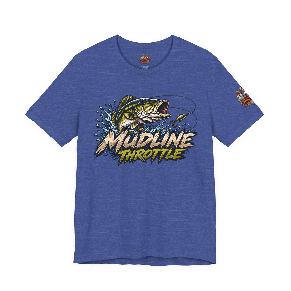 Fishing Graphic Tee — "Mudline Throttle" Bass Illustration